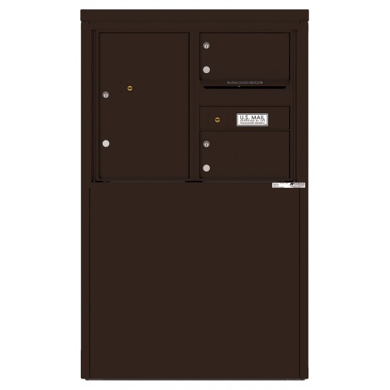 2 Tenant Doors with 1 Parcel Locker and Outgoing Mail Compartment - 4C Depot Mailbox Module - 4C06D-02-D