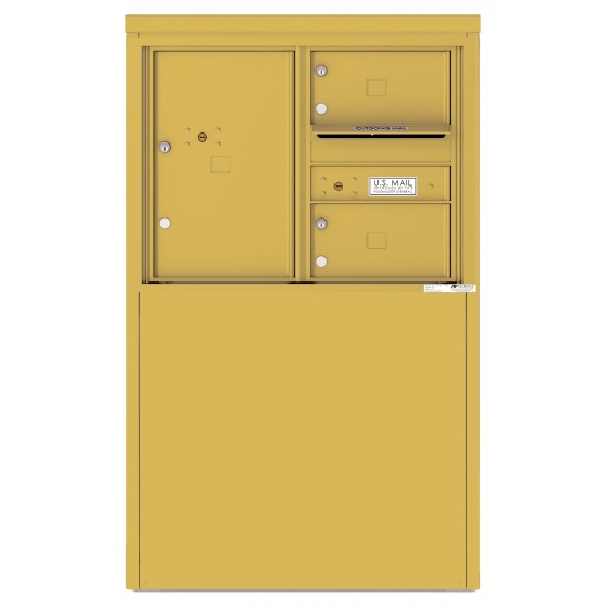 2 Tenant Doors with 1 Parcel Locker and Outgoing Mail Compartment - 4C Depot Mailbox Module - 4C06D-02-D