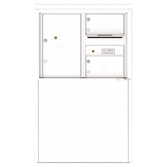 2 Tenant Doors with 1 Parcel Locker and Outgoing Mail Compartment - 4C Depot Mailbox Module - 4C06D-02-D