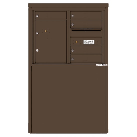 4 Tenant Doors with 1 Parcel Locker and Outgoing Mail Compartment - 4C Depot Mailbox Module - 4C06D-05-D