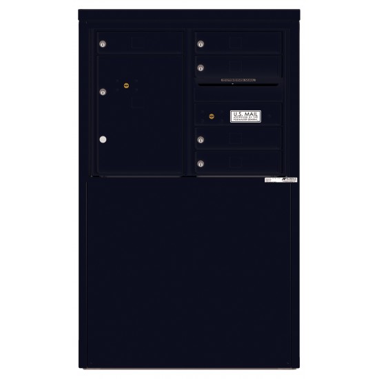 4 Tenant Doors with 1 Parcel Locker and Outgoing Mail Compartment - 4C Depot Mailbox Module - 4C06D-05-D