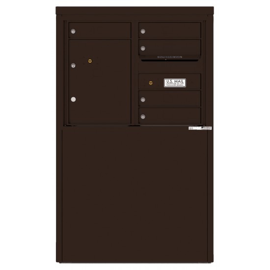 4 Tenant Doors with 1 Parcel Locker and Outgoing Mail Compartment - 4C Depot Mailbox Module - 4C06D-05-D