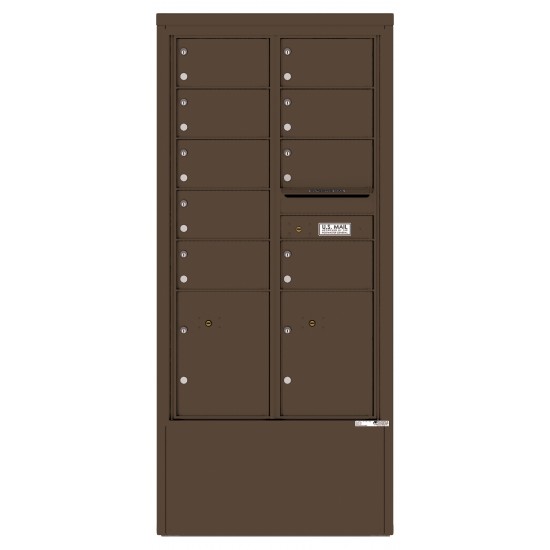 9 Tenant Doors with 2 Parcel Lockers and Outgoing Mail Compartment - 4C Depot Mailbox Module - 4C15D-09-D