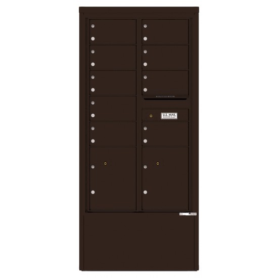 9 Tenant Doors with 2 Parcel Lockers and Outgoing Mail Compartment - 4C Depot Mailbox Module - 4C15D-09-D