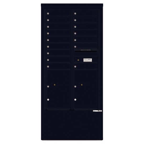 16 Tenant Doors with 2 Parcel Lockers and Outgoing Mail Compartment - 4C Depot Mailbox Module - 4C15D-16-D