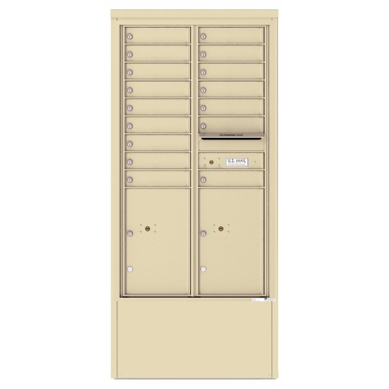 16 Tenant Doors with 2 Parcel Lockers and Outgoing Mail Compartment - 4C Depot Mailbox Module - 4C15D-16-D