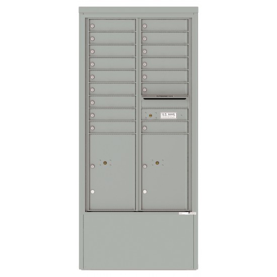 16 Tenant Doors with 2 Parcel Lockers and Outgoing Mail Compartment - 4C Depot Mailbox Module - 4C15D-16-D