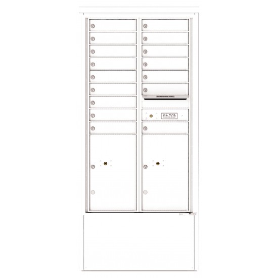 16 Tenant Doors with 2 Parcel Lockers and Outgoing Mail Compartment - 4C Depot Mailbox Module - 4C15D-16-D