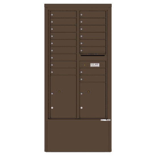 17 Tenant Doors with 2 Parcel Lockers and Outgoing Mail Compartment - 4C Depot Mailbox Module - 4C15D-17-D