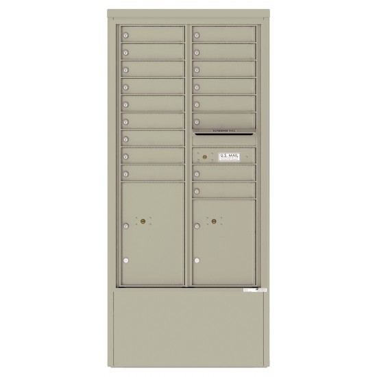 17 Tenant Doors with 2 Parcel Lockers and Outgoing Mail Compartment - 4C Depot Mailbox Module - 4C15D-17-D