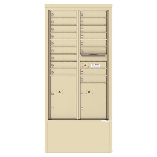 17 Tenant Doors with 2 Parcel Lockers and Outgoing Mail Compartment - 4C Depot Mailbox Module - 4C15D-17-D