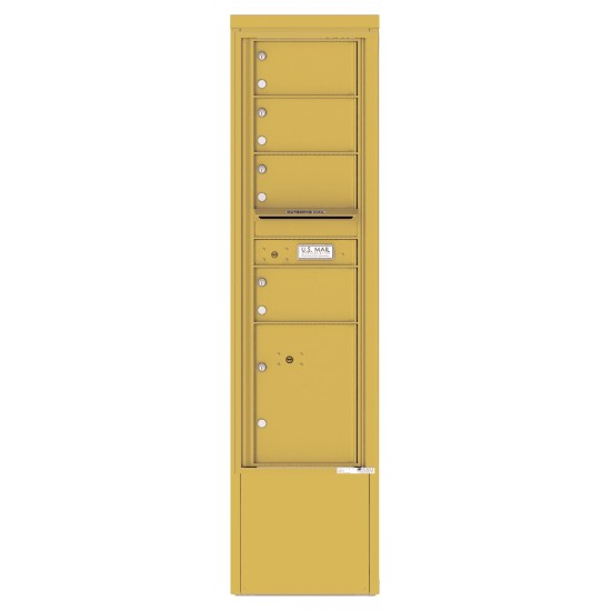 4 Tenant Doors with 1 Parcel Locker and Outgoing Mail Compartment - 4C Depot Mailbox Module - 4C15S-04-D