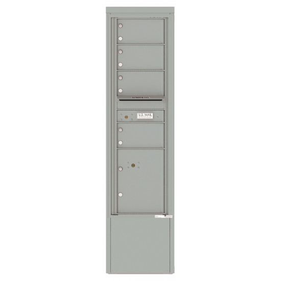 4 Tenant Doors with 1 Parcel Locker and Outgoing Mail Compartment - 4C Depot Mailbox Module - 4C15S-04-D