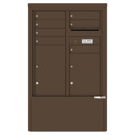 7 Tenant Doors with 2 Parcel Lockers and Outgoing Mail Compartment - 4C Depot Mailbox Module - 4CADD-07-D