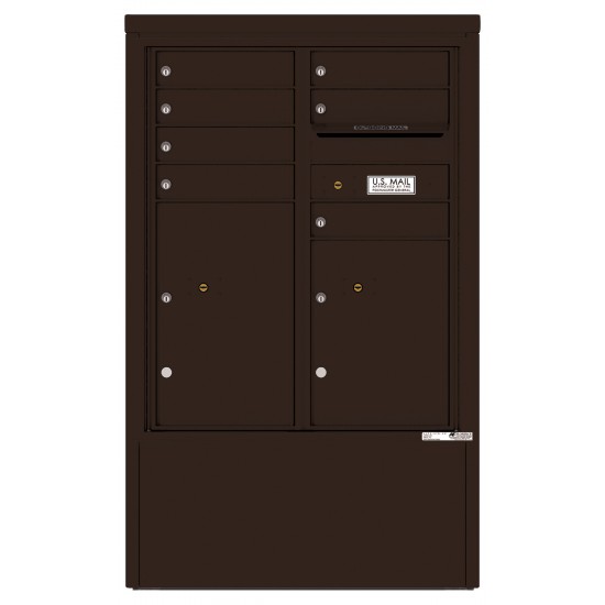 7 Tenant Doors with 2 Parcel Lockers and Outgoing Mail Compartment - 4C Depot Mailbox Module - 4CADD-07-D