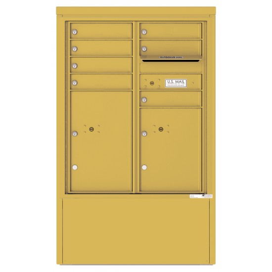 7 Tenant Doors with 2 Parcel Lockers and Outgoing Mail Compartment - 4C Depot Mailbox Module - 4CADD-07-D