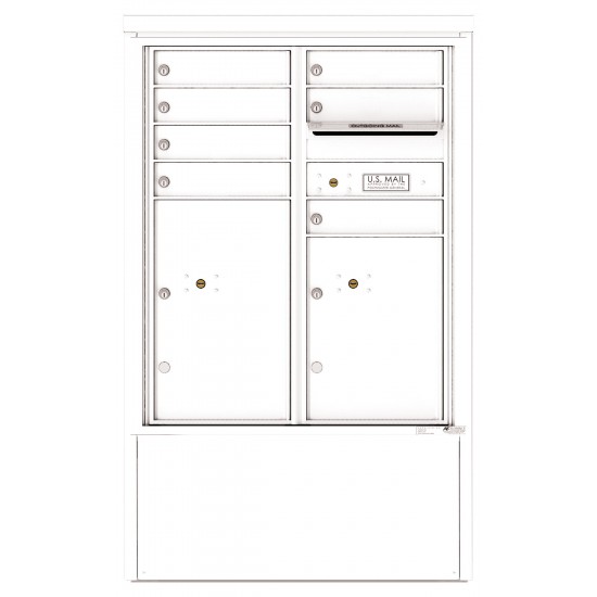 7 Tenant Doors with 2 Parcel Lockers and Outgoing Mail Compartment - 4C Depot Mailbox Module - 4CADD-07-D