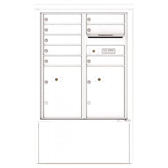 8 Tenant Doors with 2 Parcel Lockers and Outgoing Mail Compartment - 4C Depot Mailbox Module - 4CADD-08-D