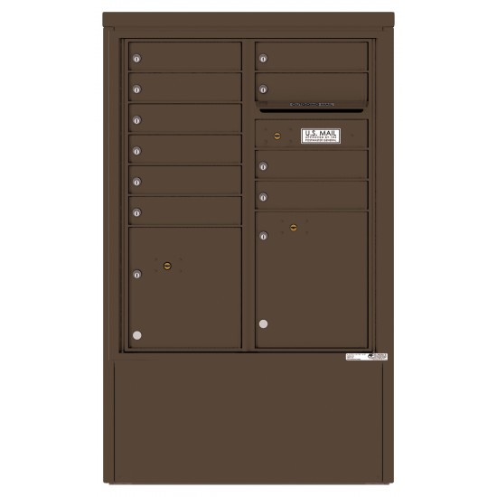 10 Tenant Doors with 2 Parcel Lockers and Outgoing Mail Compartment - 4C Depot Mailbox Module - 4CADD-10-D