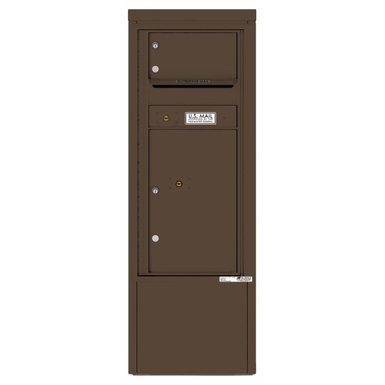 1 Tenant Door with 1 Parcel Locker and Outgoing Mail Compartment - 4C Depot Mailbox Module - 4CADS-01-D