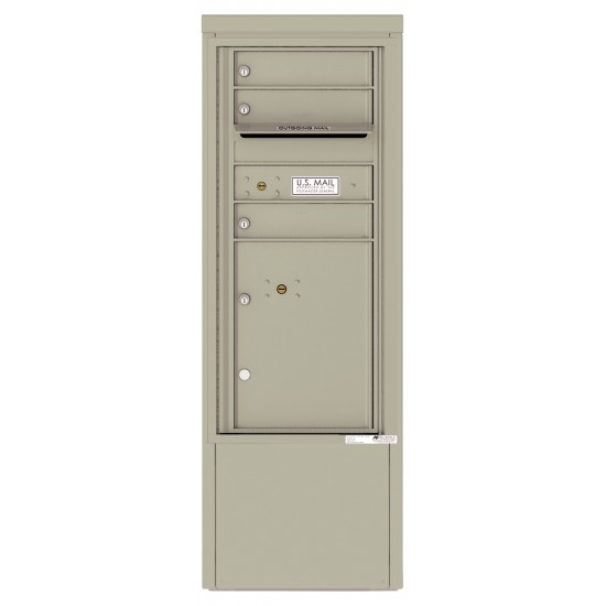 3 Tenant Doors with 1 Parcel Locker and Outgoing Mail Compartment - 4C Depot Mailbox Module - 4CADS-03-D