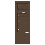 4 Tenant Doors with 1 Parcel Locker and Outgoing Mail Compartment - 4C Depot Mailbox Module - 4CADS-04-D