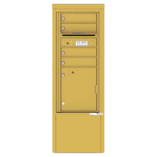 4 Tenant Doors with 1 Parcel Locker and Outgoing Mail Compartment - 4C Depot Mailbox Module - 4CADS-04-D