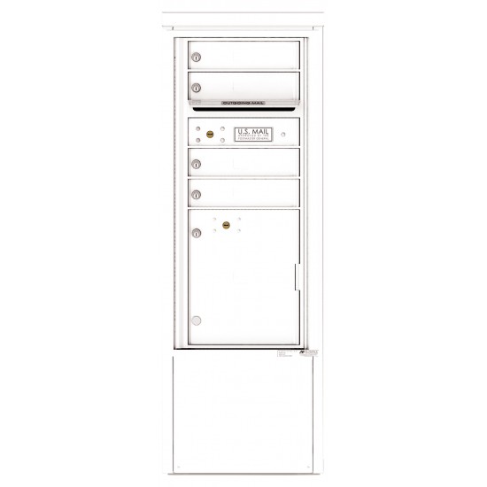 4 Tenant Doors with 1 Parcel Locker and Outgoing Mail Compartment - 4C Depot Mailbox Module - 4CADS-04-D