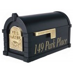 Keystone Mailbox - Black with Polished Brass Eagle - KS-7A