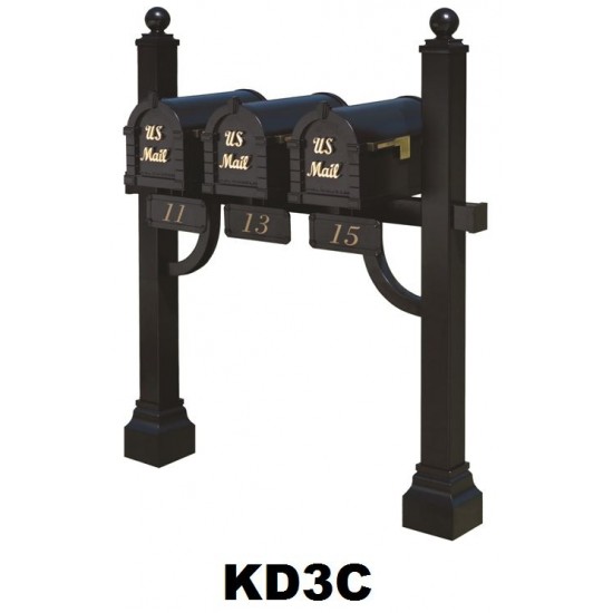 Keystone Mailbox Triple Mount Post Set - KD3 