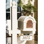 Keystone Mailbox - Almond with Polished Brass Script - KS-3S