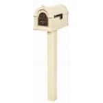 Keystone Mailbox - Almond with Polished Brass Script - KS-3S