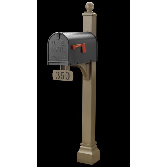 Janzer Mailbox System - Choose Your Color Mailbox Installed on Bronze Executive Post - SP-JB--CUSTOM-BRZEP