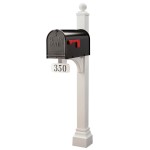 Janzer Mailbox System - Choose Your Color Mailbox Installed on White Executive Post - SP-JB-CUSTOM-WEP