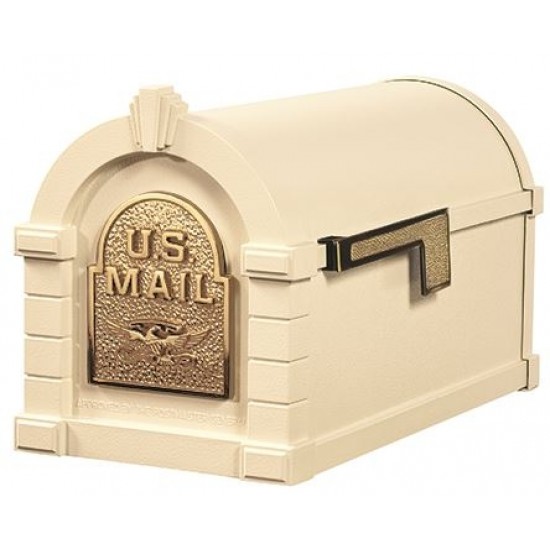 Keystone Mailbox - Almond with Polished Brass Eagle - KS-3A