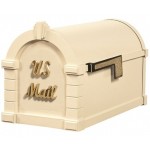 Keystone Mailbox - Almond with Polished Brass Script - KS-3S