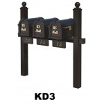 Keystone Mailbox Triple Mount Post Set - KD3 