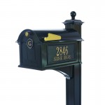 Whitehall Mailbox - Balmoral Mailbox Side Plaques, Monogram and Post Package - WH-BMSPMPP